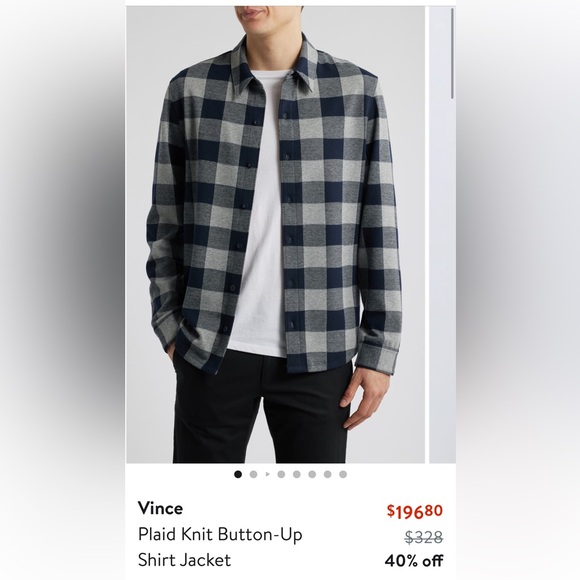 👔NEW VINCE MENS PLAID BUTTON UP LONG SLEEVE SHIRT 100% COTTON SIZE XXL - Picture 4 of 10